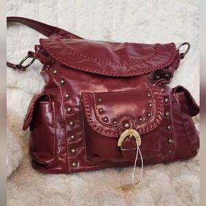 Avon Burgundy Studded Shoulder Bag